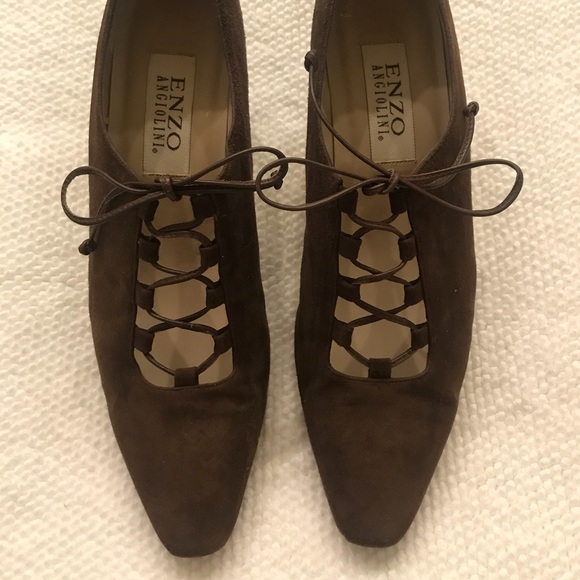 Enzo Angiolini Vintage Gatsby Brown Suede 9 N - Picture 1 of 8